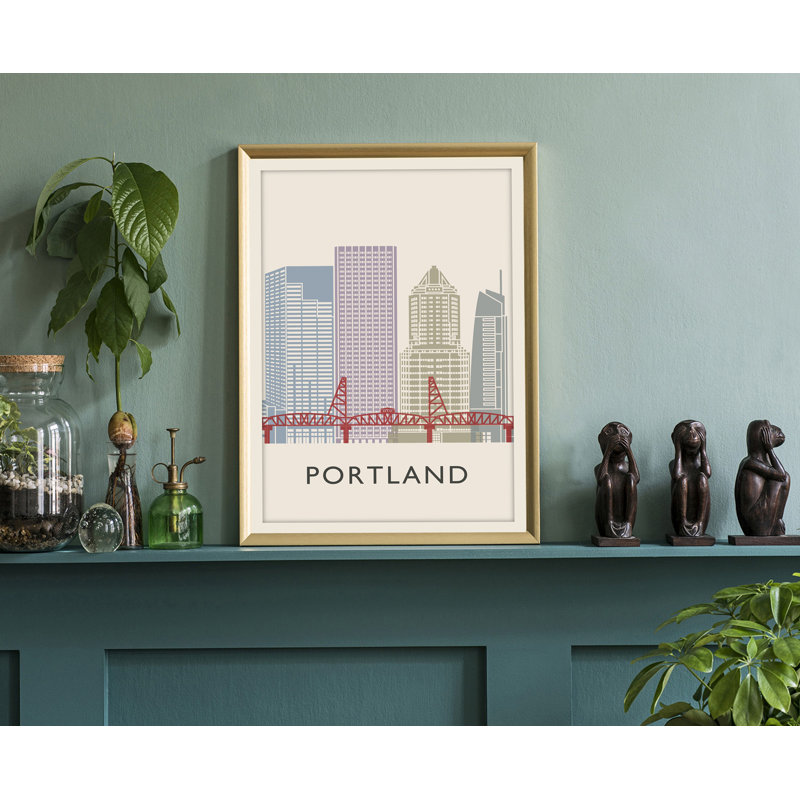 Illustration de Portland, villes américaines, impression sans cadre, affiche de l'État de l'Oregon