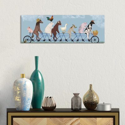 Tandem Farm Animals by Fab Funky - Wrapped Canvas Panoramic Gallery-Wrapped Canvas Giclée