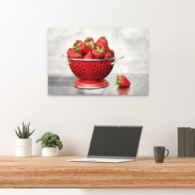 Strawberry Goodness Realistic Rustic Contemporary Fruit Art