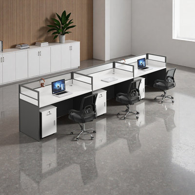 Rectangle 3 Person Benching Workstation with Cabin