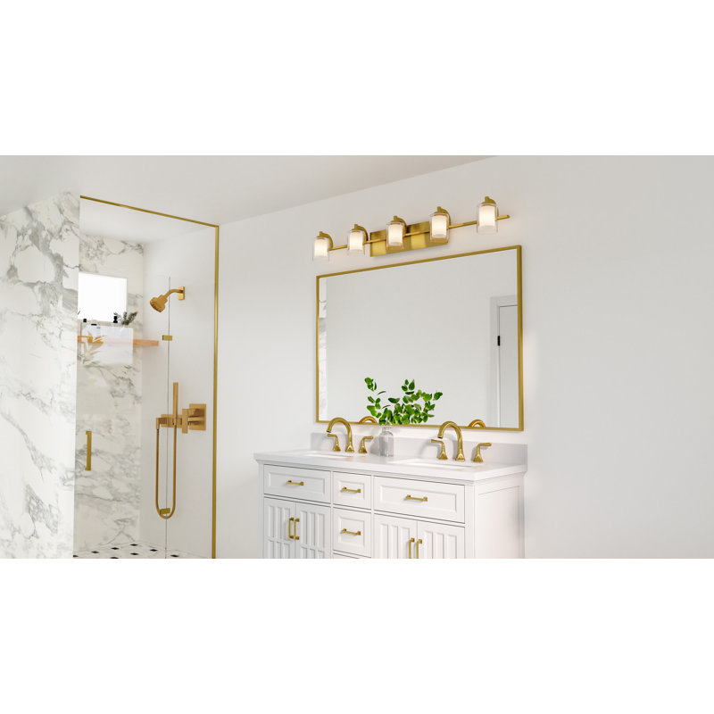 Roseville 5-Light Brushed Gold Bath Light