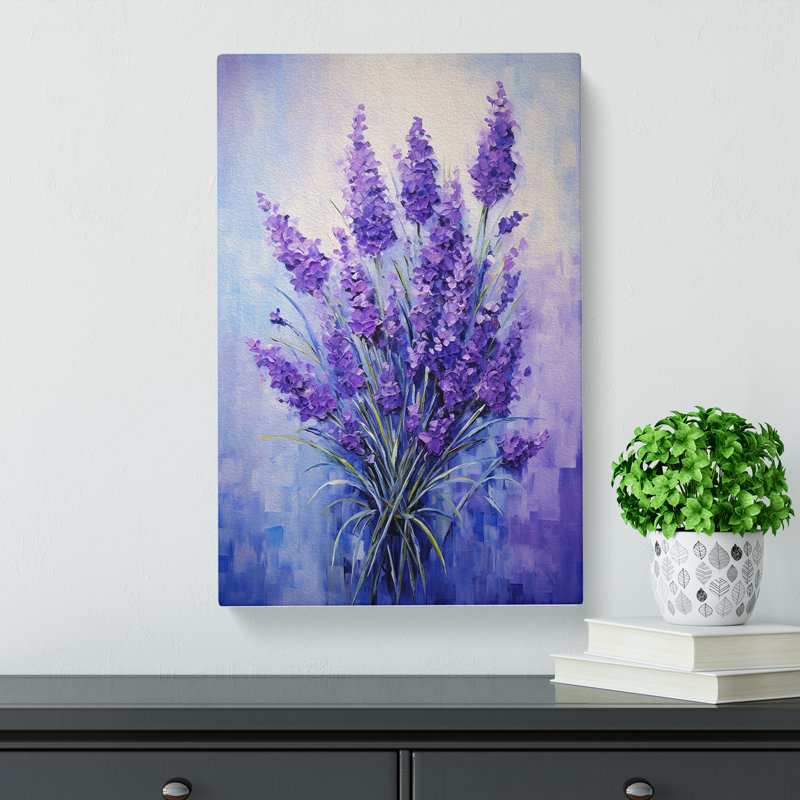 Lavender Flower Contemporary - Wrapped Canvas, 76cm H x 50cm W x 3cm D