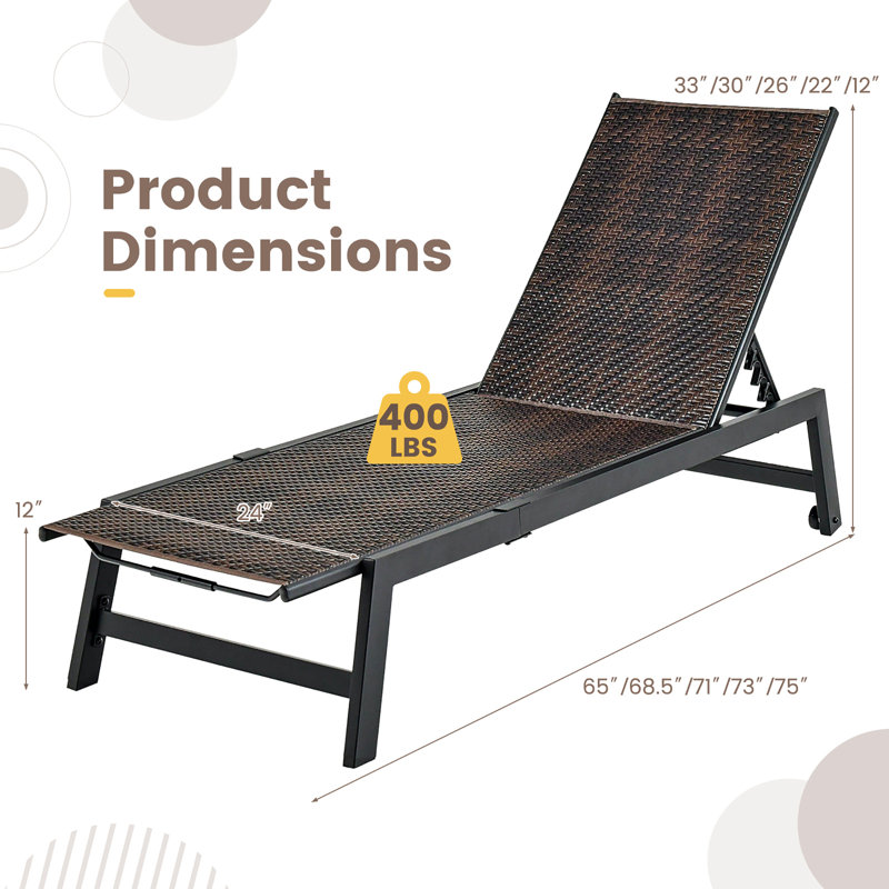 Chaise longue d'extérieur en métal Neilyn