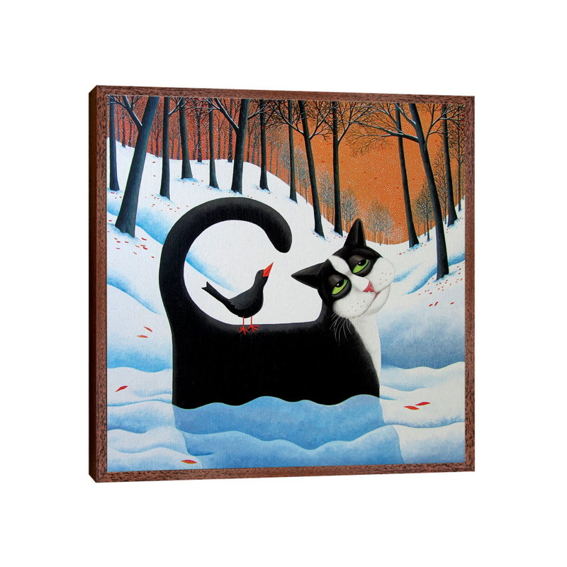 Snow Drifter 1 Piece Painting on Canvas, 66.04cm H x 66.04cm W x 3.81cm D, Classic Brown Wood Framed