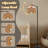  Arc Floor Lamp RetroRainbowColors Tall Modern Standing Lamp LED Adjustable Linen Lampshade 3 Color Temperatures