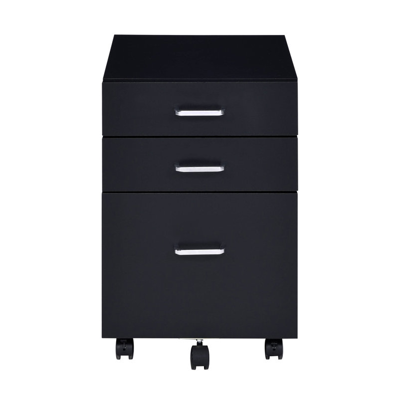 3 classeurs rectangulaires noirs et matériaux de style bureau moderne