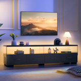 Led Tv Stand for 75" TV, Modern TV Stand for Living Room