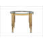 Table de salle à manger 38,6 po, plateau de table en verre trempé et pieds dorés polis, table de style moderne pour la maison et la cuisine.