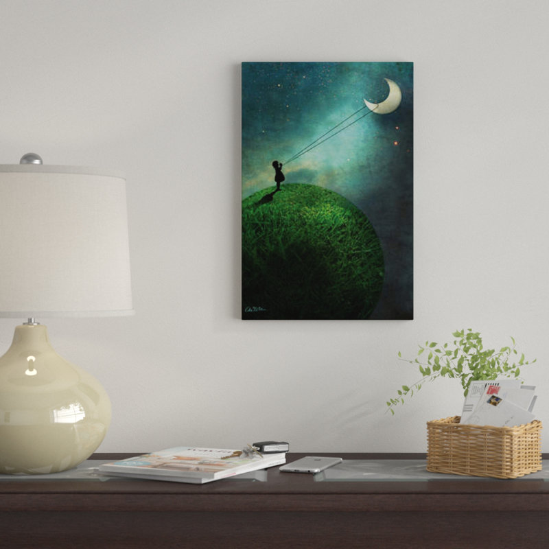 « chasse à la lune », impression sur toile tendue, H 40 po x l 26 po x P 1,5 po, Toile tendue