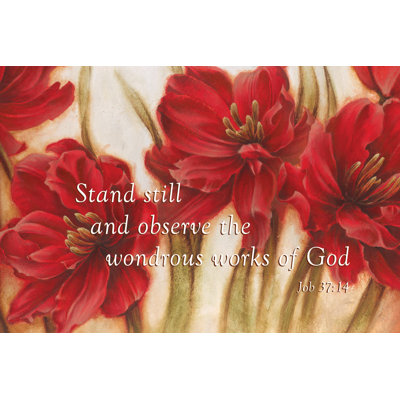 Wondrous Works Red Flowers - Wrapped Canvas Print
