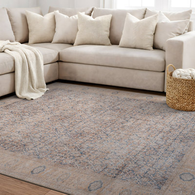 Tapis médaillon bleu délavé Elise