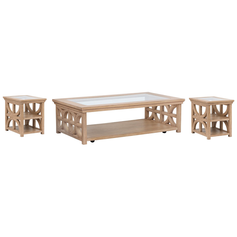 Rectangular Shelf Cocktail Table 2 End Tables, 3 Pieces: Coffee Table, 2 End Tables
