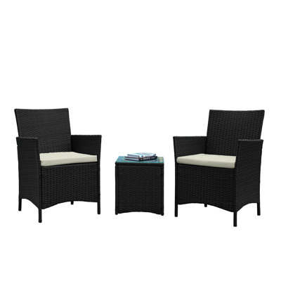Imperia 2-Person Patio Conversation Set with Cushions and Table by Manhattan Comfort