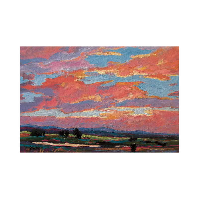 Pink Clouds Over The Foothills by Patty Baker - Gallery-Wrapped Canvas Giclée on Canvas, 20.32 cm H x 30.48 cm W, No Frame