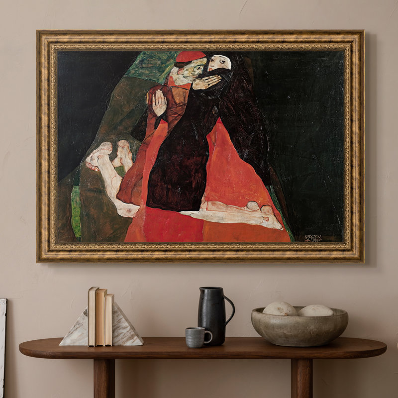 Cardinal and Nun (Caress), 1912 - Egon Schiele - Toile encadrée sur mesure, Format intérieur 20 po x 28 po, Toile avec cadre