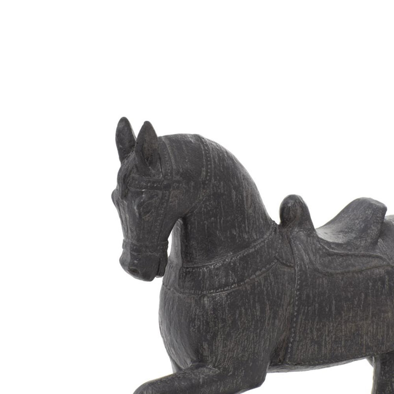 Sculpture cheval polystone brun