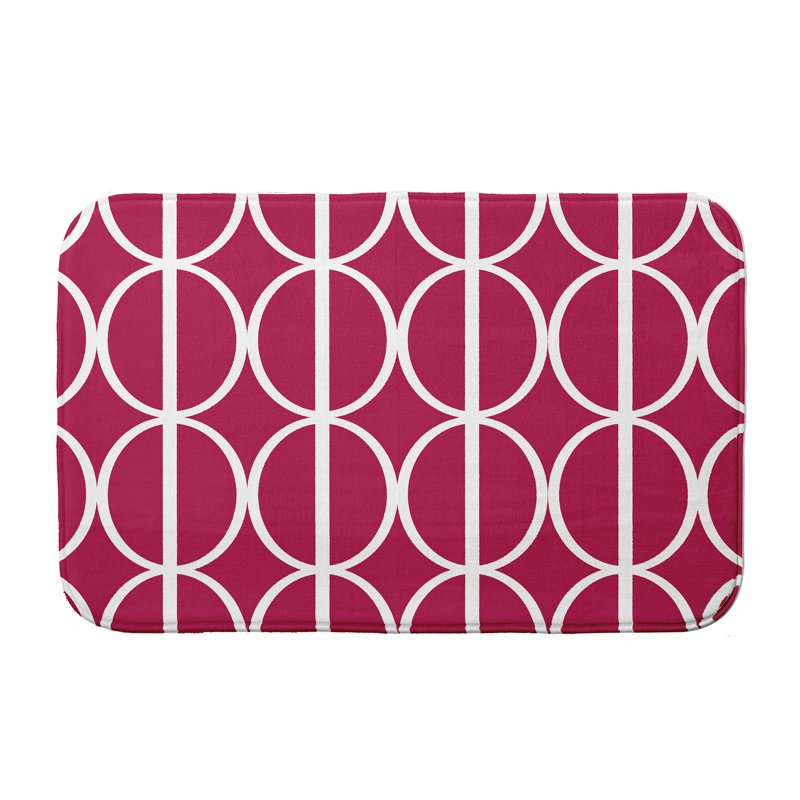 Tapis de bain ovale Go Round Lemmon, l 24 po x L 36 po, Rose / fuchsia