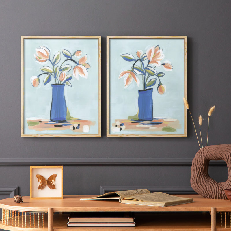 «Botanica Bouquet I», reproduction encadrée de qualité supérieure - prête à être accrochée - aucun clou requis - aucun clou requis