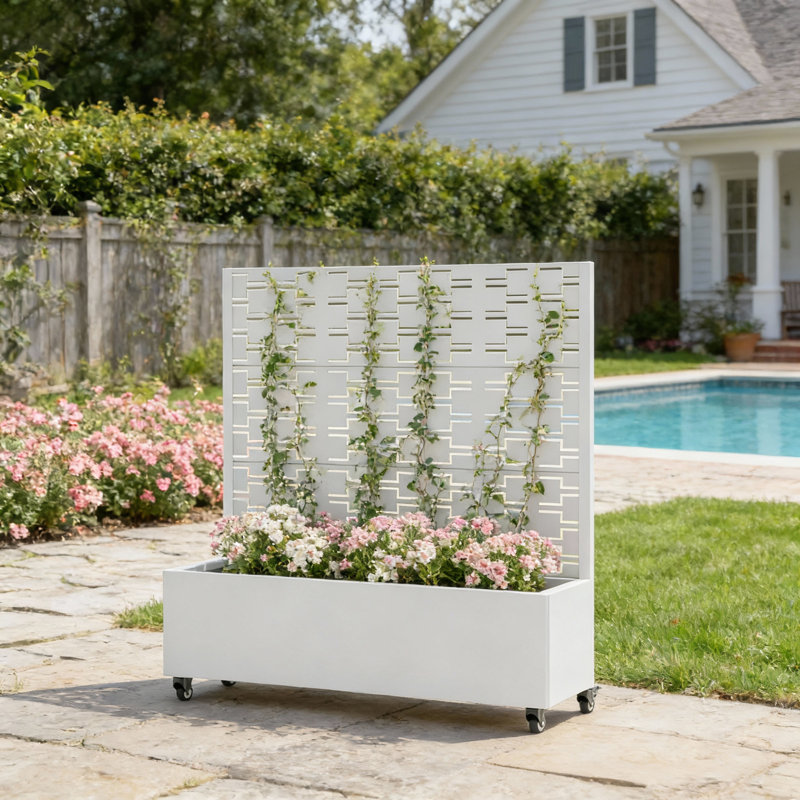 Lit de jardin surélevé rectangulaire, H 47 po x l 47 po x P 16 po, Blanc