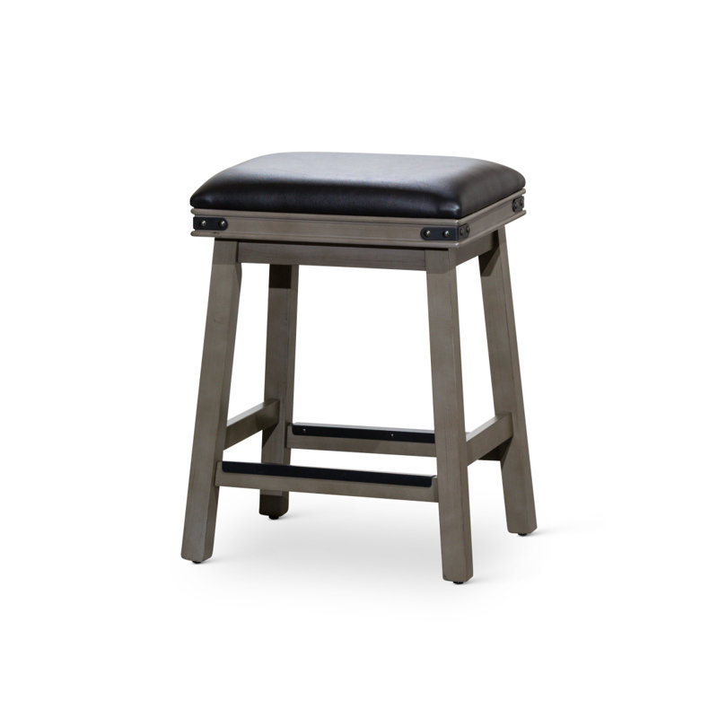 Tabouret de selle, finition patinée, Gris, Noir