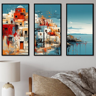 Paysage coloré de la Grèce de Santorin I - Santorini, art mural
