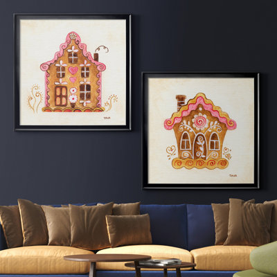 «Gingerbread House I», ensemble de 2 reproductions d'art encadrées