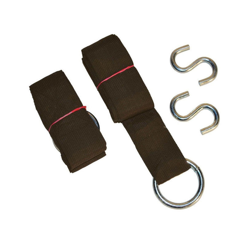 6" Black Hammock Tree Hanging Kit