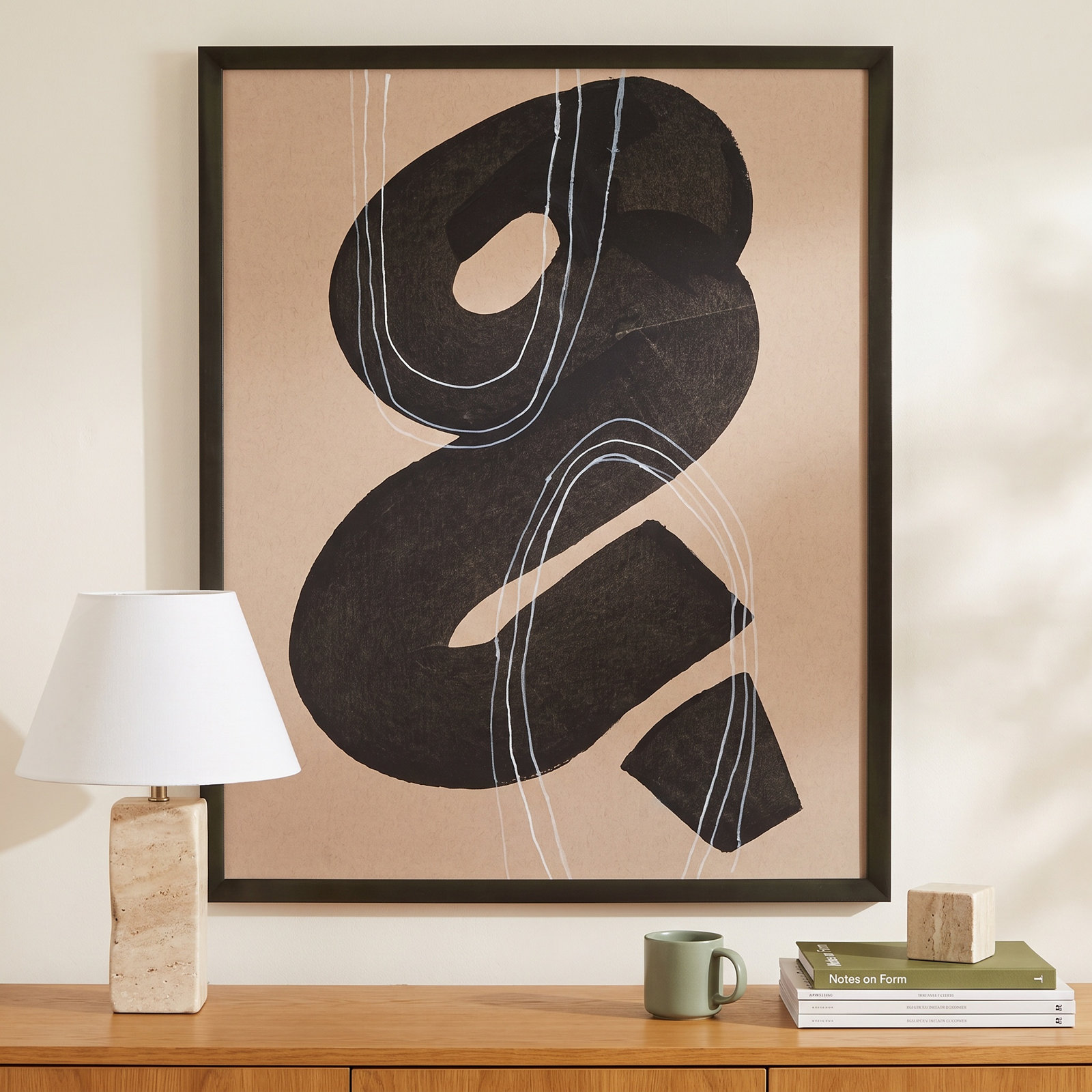 Free Form 5 by Andrea Stokes, 50" H x 40" W x 1.25" D, Black Framed