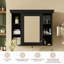 Armoire de rangement murale pour salle de bain avec porte miroir et tablettes ouvertes-1902920403