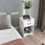 Table de chevet avec 2 tiroirs, table de bout, table de chevet avec espace ouvert, poignée dorée, design Morden, pour salon, chambre à coucher, assemblage facile, blanc