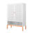 Grid Double Door Shoe Cabinet, Three Adjustable Compartments For Flexible Storage, Suspended Hollow Shoe Changing Compartment, Bottom 15Cm Moisture-Proof High Foot Design
