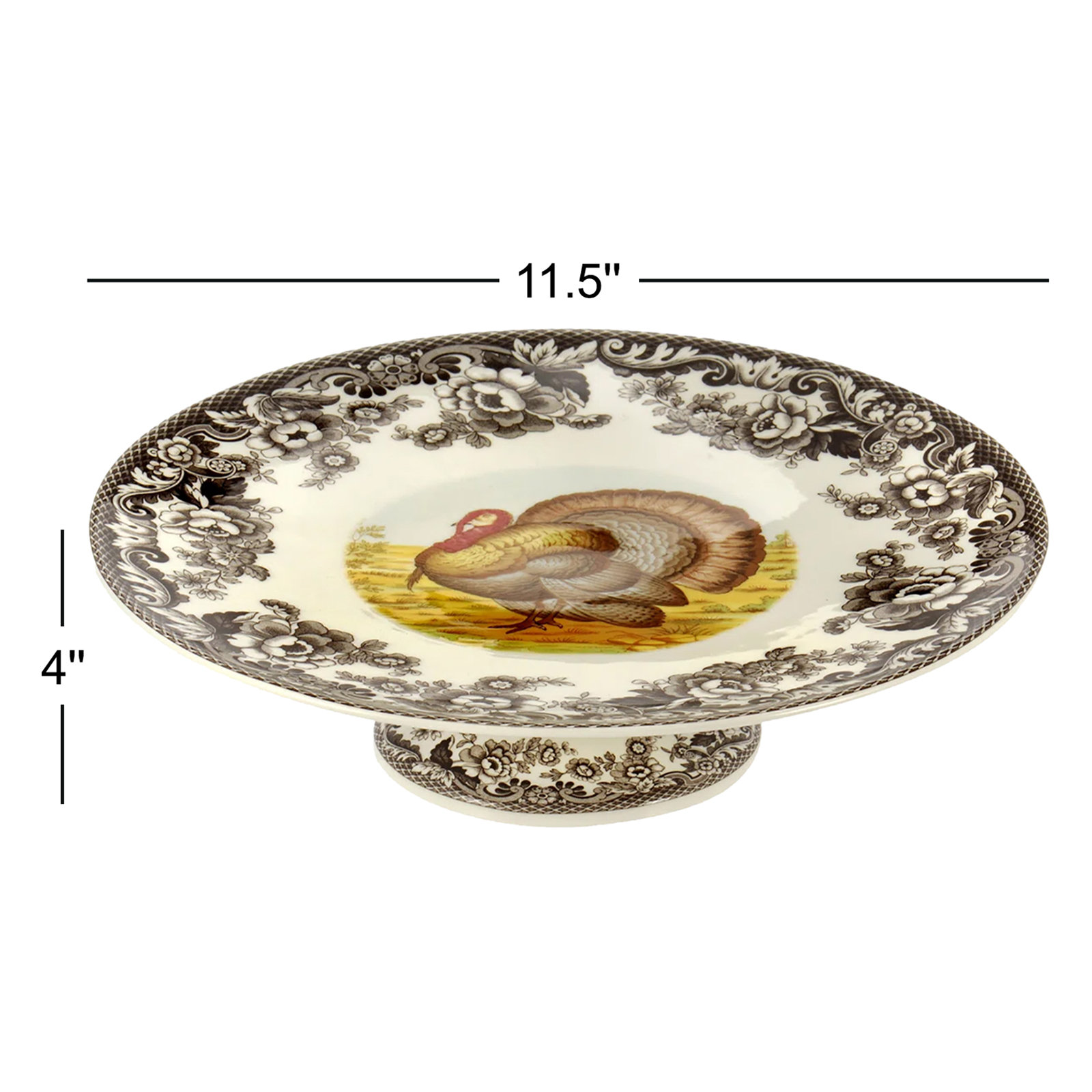 Woodland Turkey Porcelain Cake Stand
