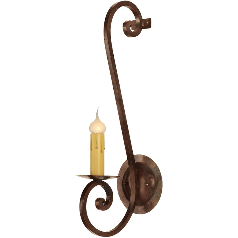 Applique murale en fer forgé en métal, Bronze, H 28 po x l 6 po x P 8 po