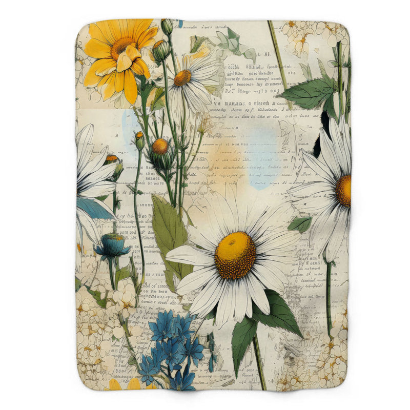 Jeté Daisy Diversity Mix - 1 pièce Sherpa, L 60 po x L 80 po
