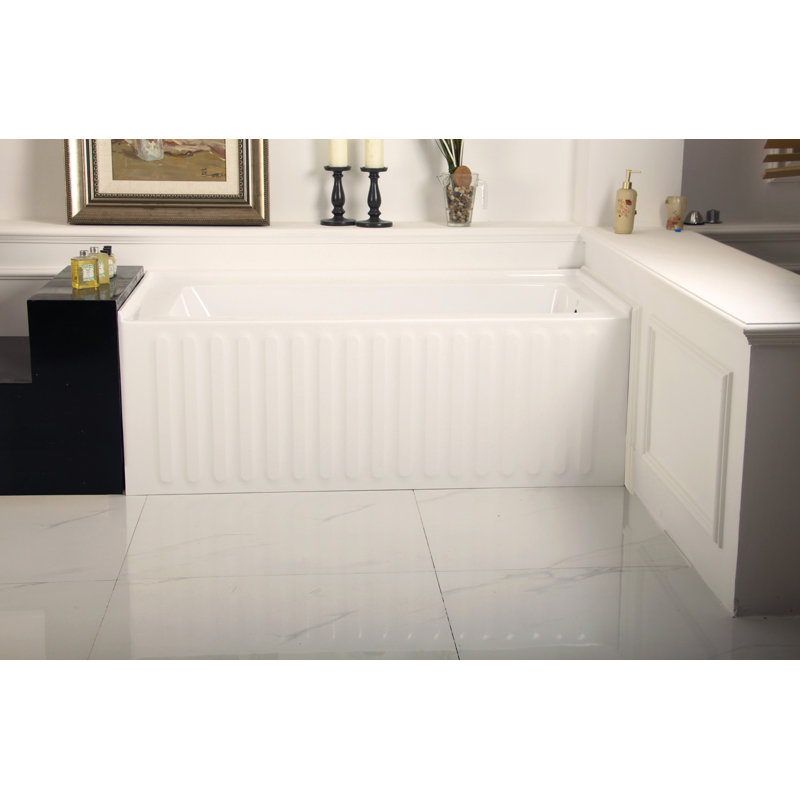 Aqua Eden 60-Inch White Acrylic Alcove Bathtub