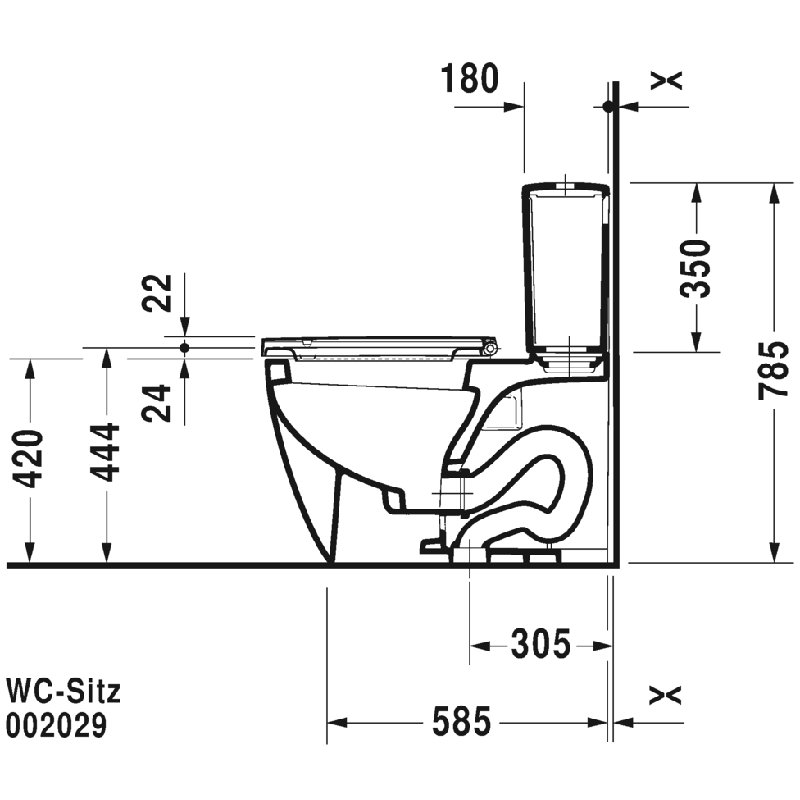 Me by Starck Elongated Two-Piece Toilet (Seat Not Included), 1.32, White