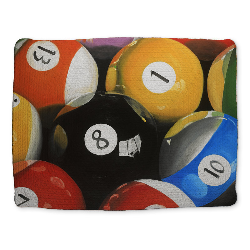 Blue Hyperrealist Pool Balls Braided Placemat | Home Decor