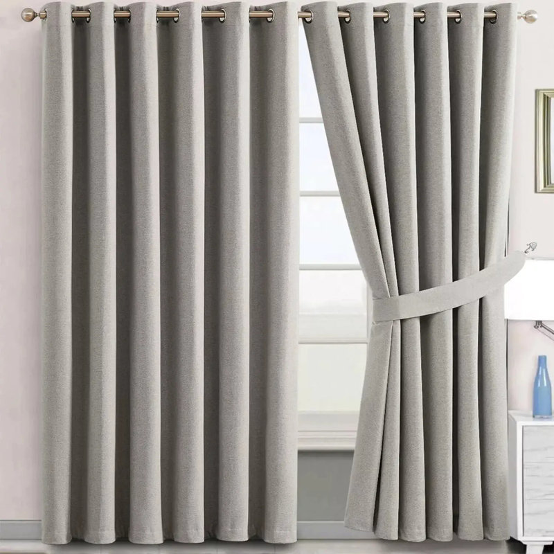 Blackout Curtain Panel Pair, 165 cm Width x 183 cm Drop, Beige
