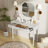 Makeup Desk With Large Mirror, 3-Drawer Dressing Table For Jewelry Storage, Elegant Console Table For Bedroom, Living Room, Hallway & Foyer,White