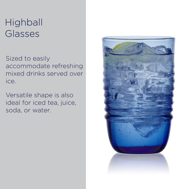 Mikasa Ciara Double Highball Glasses, Set Of 4, 18 Ounce