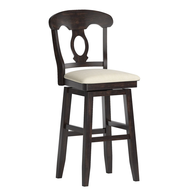 Tabouret de bar et de comptoir pivotant Fortville, Noir antique, Tabouret de bar (siège d'une hauteur de 30,59 po)