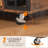 43" Furniture-Style Dog Crate for Large Dogs, Wood Dog Cage House with Wheels & 2 Bowls-886345828