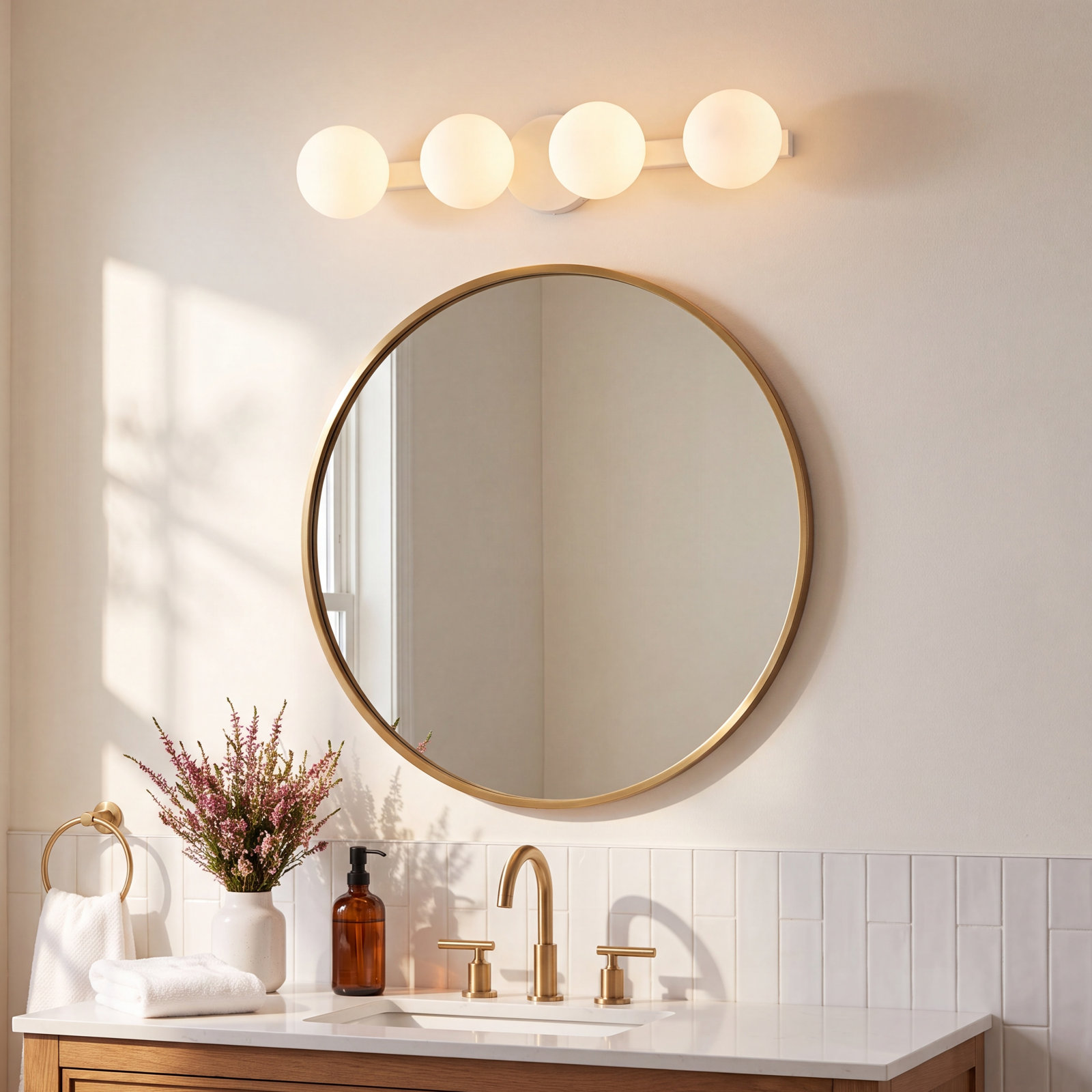 Samson 4 Light Vanity Light, Polished Chrome