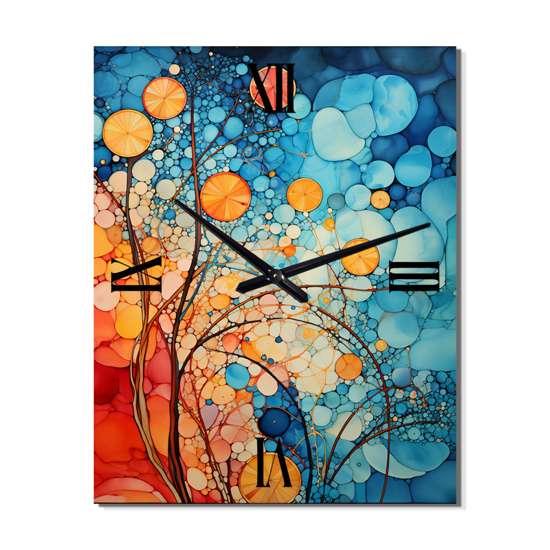 Mosaïque abstraite - Très grandes horloges murales abstraites, H 32 po x l 24 po x P 1 po