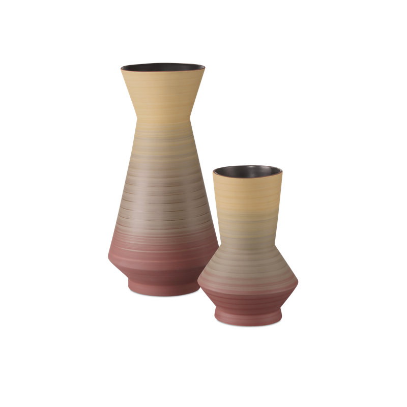 Happy 80'S Red & Yellow Vase Set Of 2
