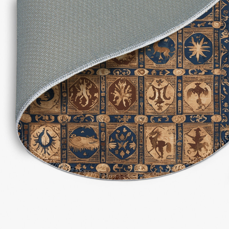 Tapis d'intérieur et d'extérieur gris français, Rond 5 pi