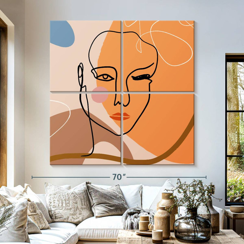 Leisha Outline Female Face, 57" H x 57" W