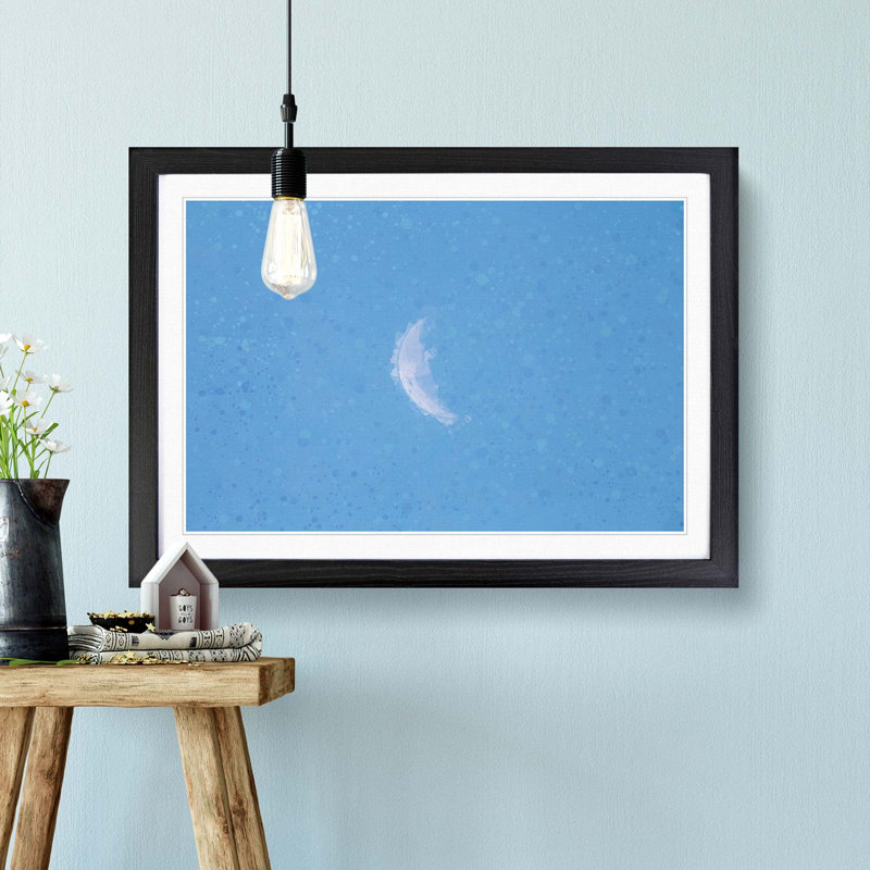 Moon in Morning Light - Picture Frame Graphic Art Print, Black Framed, 48cm H x 65cm W x 2cm D