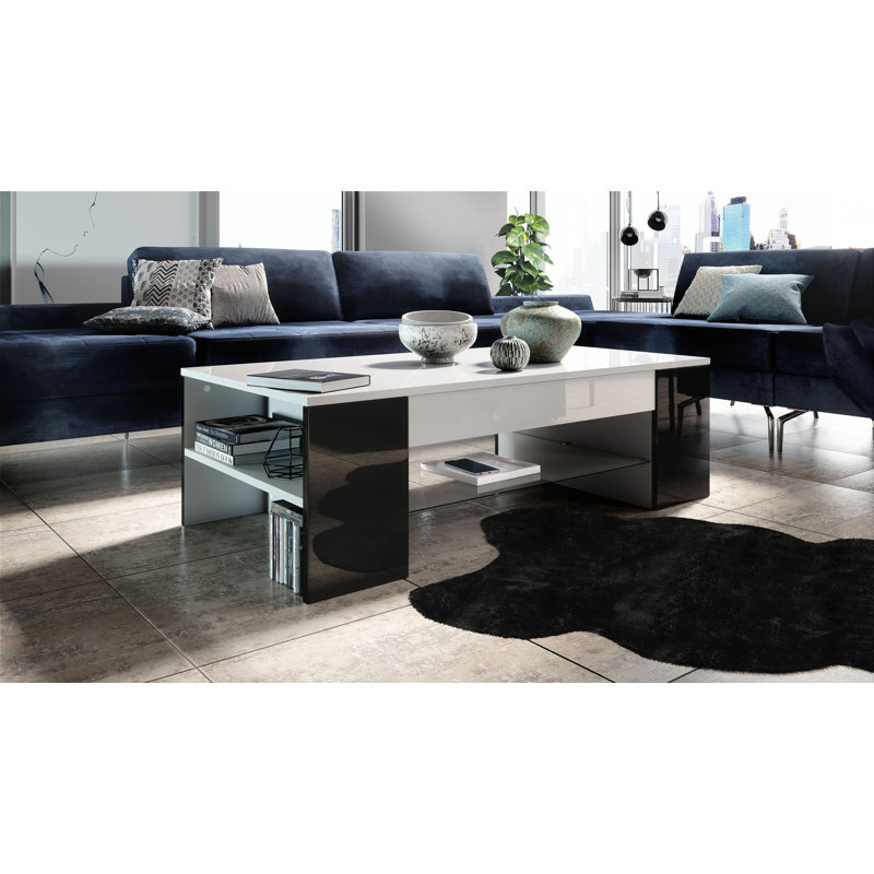 Alldredge Mazzone Coffee Table with Storage Space, Black