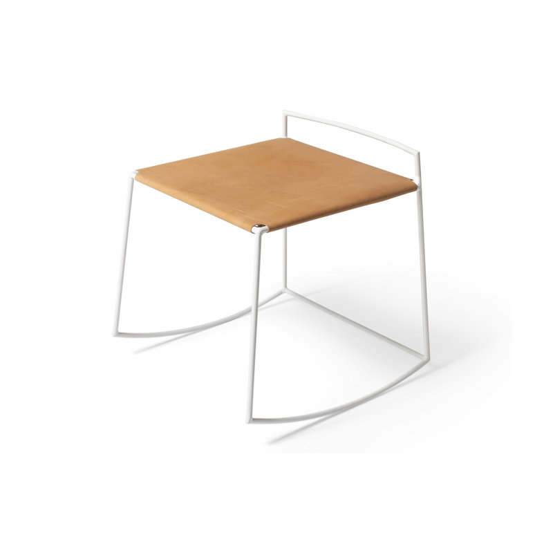 Tabouret à dossier actif Mia, Blanc mat